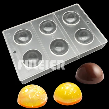 3D Bola de Policarbonato de Chocolate do Molde Plástico,Molde Para Chocolate Bolo de Mousse de Doce de Panificação Pastelaria Bakeware Ferramenta