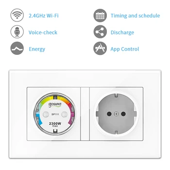 Gosund 15A UE Smart Plug wi-Fi Tuya Apoio Alexa Inicial do Google Interruptor de Controle Remoto Mini Tomada de parede com a Função de Temporização