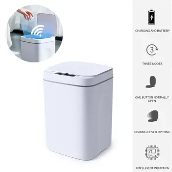 Criatividade Inteligente de Lixo Com Tampa Totalmente Uma chave de Abrir Automático de Detecção de lata de Lixo Para Home Office Cozinha