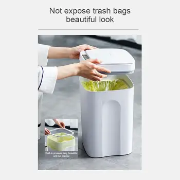 Criatividade Inteligente de Lixo Com Tampa Totalmente Uma chave de Abrir Automático de Detecção de lata de Lixo Para Home Office Cozinha
