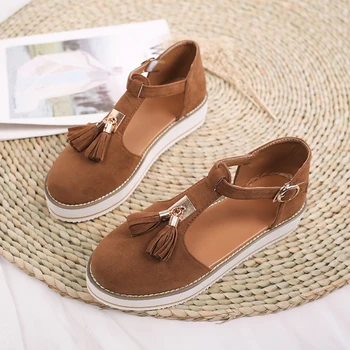 Mulheres Franja Sandálias Flat Sapatos De Verão