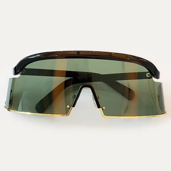 A moda de Óculos de proteção Óculos de sol feminino masculino da Marca de Luxo Designer de grandes dimensões de Uma Peça de Óculos de Sol Feminino de Alta Qualidade UV400 Óculos