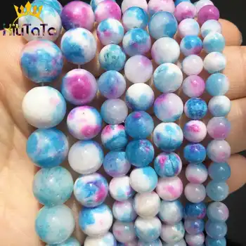 Natural Colorido persa Jades Esferas Rodada Solta Esferas de Pedra Para Fazer Jóias DIY Pulseira Colar Acessórios 6/8/10/12mm