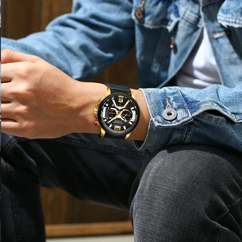 CURREN 8329 Marca de Luxo de Moda Quartzo Homens Relógio Militar Esporte Impermeável Mens Relógios Casual de Couro Masculino Relógio reloj hombre