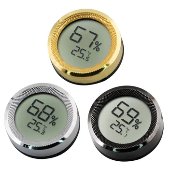 3 Cores Humidor do Charuto do Higrómetro do Termômetro Medidor de Mini Display Digital LCD Conveniente Sensor de Temperatura Ronda o Medidor de Umidade