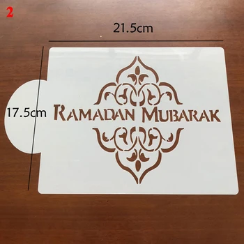 Eid Mubarak Ramadã Café Modelo de Impressão do Spray, Estêncil Conjunto de DIY Fondant Bolo Biscoitos Decoração de Ferramentas de Bebida Decoração