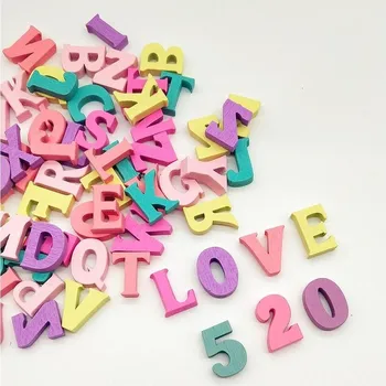 100pcs/set Misto de Madeira Letras de Números de Blocos de Crianças DIY de Madeira Alfabeto, Números de Blocos de DIY Materiais de Ensino de crianças Brinquedo Quebra-cabeça