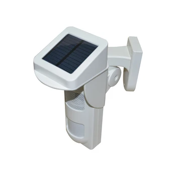 Bateria Solar Exterior Detector de Movimento Infravermelho Sensor de Alarme Para o Jardim Gravador de Voz sem Fio 433mhz Flash Remoto Sirene IP65