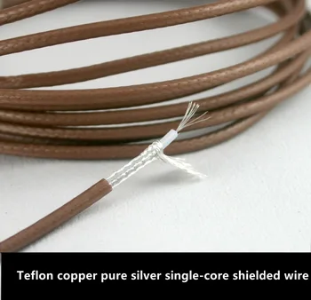 Prata cobre chapeado de prata pura single-core de fio blindado de 2,5 MM de diâmetro Coaxial de Áudio de Linha de