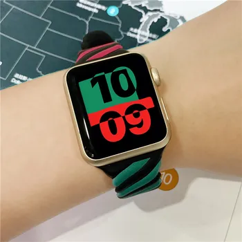 Arco-íris Pulseira de Silicone para Apple Relógio iwatch 6 5 4 3 2 SE 38mm 42mm 40mm 44mm Esporte Impermeável Substituição pulseira Bracelete