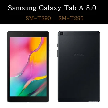 Tablet Case para Samsung Galaxy Tab 8,0 2019 SM-T290 SM-T295 Stand Flip Funda Auto Acordar Smart Cover Capa Slim + Vidro Temperado
