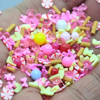 20 Gramas de Bebê cor-de-Rosa da Arte do Prego Polvilha a Argila do Polímero Misturado Doces Confete DIY Artesanato de Suprimentos-Não Comestíveis