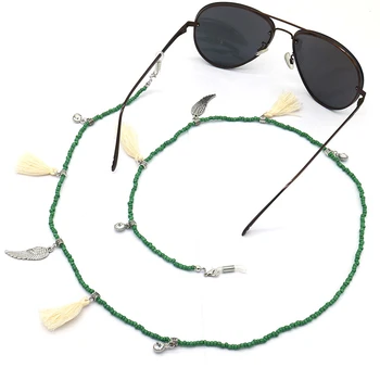 Verde Acrílico Esferas da Asa do Anjo de Borla Óculos, Correntes para Óculos de Leitura Cabo de Óculos de sol de Suporte da Correia de Pescoço Banda Acessórios