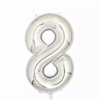 26pcs/monte 30inch Feliz 18 Aniversário Folha de Prata Número de Balões de Balão Metalizado 18 de Aniversário, Festa de Aniversário, Decoração de Globos