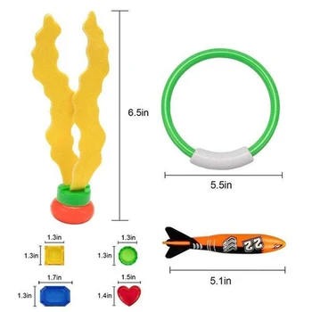22Pcs Verão de Mergulho Torpedo Foguete Jogando Brinquedos Piscina de Mergulho Jogo de Ladrão Filho de Mergulho Submarino da Vara de Água Brinquedo