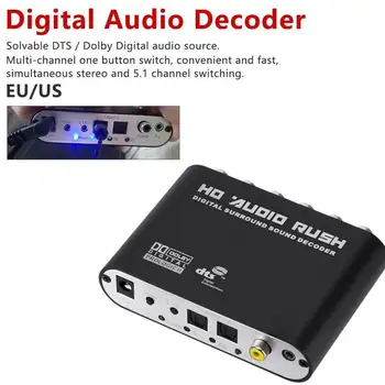5.1 CH Decodificador de Áudio SPDIF Coaxial Para RCA AC3 DTS Óptico HD Amplificador de Áudio Analógico do Rush Amplificador Digital Quente Converte Sal Z4Z4