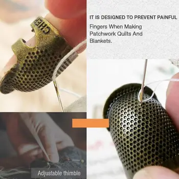 Fingerhut-Dedo-Conjunto de 2 Tamanhos de Protetor de Dedo Dedal de Costura Especiais Retro Dedal Casa de Artesanato DIY Dedal de Costura Ferramenta Accessorie