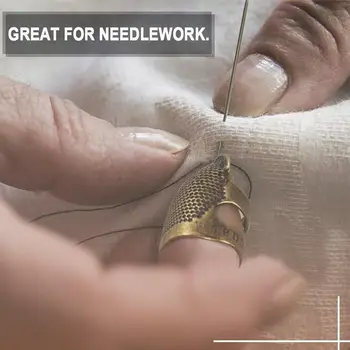 Fingerhut-Dedo-Conjunto de 2 Tamanhos de Protetor de Dedo Dedal de Costura Especiais Retro Dedal Casa de Artesanato DIY Dedal de Costura Ferramenta Accessorie