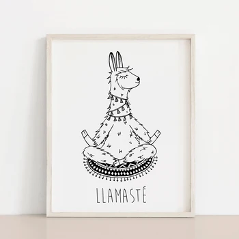 Tela de Pintura E Impressões de Cartazes Llamaste Citação Engraçado Alpaca Yoga casa de Banho Arte para Homens Parede a Imagem de Banho Decoração Home