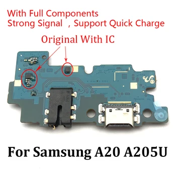 Original Porta USB de Carregamento do Carregador do Conselho Flex Cabo Para Samsung Galaxy A20 A205U Dock Conector de Microfone