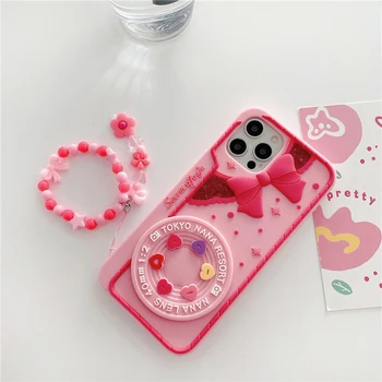 Bonito-de-Rosa do amor do coração bowknot Macio caixa do Telefone do Silicone Para o Huawei Honor 20 9 X 4t pro 30 10 20 Lite 10S 30S jogar 3 V20 7X X10 5G