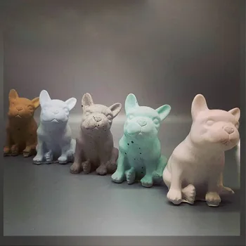 Concreto Decoração Molde De Silicone De Gato E De Cão De Forma Criativa Geométricas Origami Design Gato Molde Bulldog Estética Decoração Home