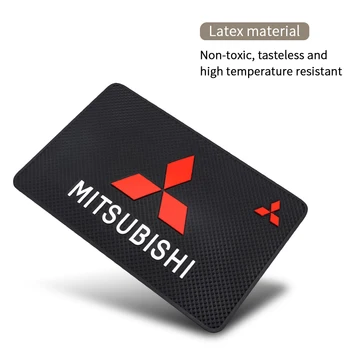 1pcs logotipo do carro esteira antiderrapante painel decoração de silicone do telefone móvel tapete de carro acessórios para Mitsubishi - Pajero ASX Outlander