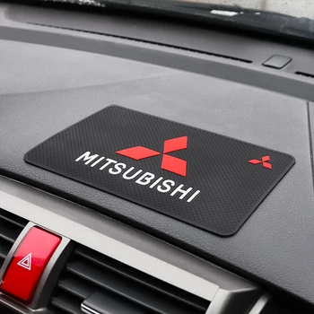 1pcs logotipo do carro esteira antiderrapante painel decoração de silicone do telefone móvel tapete de carro acessórios para Mitsubishi - Pajero ASX Outlander