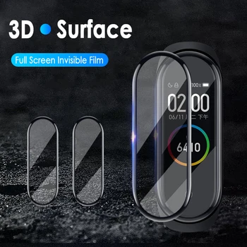 3pcs 3D de Vidro de Proteção para o Xiaomi mi banda 6 5 4 vidro do filme Mi band6 Smart Watch band 4 5 6 Macio Protetor de Tela do Filme