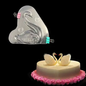 3D Transparente Swan Sapato Forma Plástica de Chocolate do Molde DIY Cozimento de Decoração de Policarbonato Doce de Geléia de Mousse de Molde Decoração de Páscoa