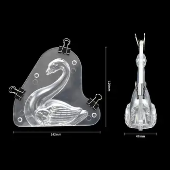 3D Transparente Swan Sapato Forma Plástica de Chocolate do Molde DIY Cozimento de Decoração de Policarbonato Doce de Geléia de Mousse de Molde Decoração de Páscoa