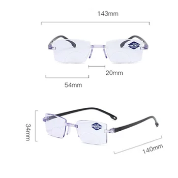 Ultraleve sem aro Óculos de Leitura Anti Luz Azul, a Radiação Computador Presbiopia Leitores spectacleso Leitor de Óculos
