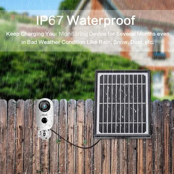 IP65 Waterproof o Painel Solar para uma Câmara de Segurança do CCTV do IP ao ar Livre Câmera com 5V 10 pés/3m Cabo de Carregamento Micro USB Interface.
