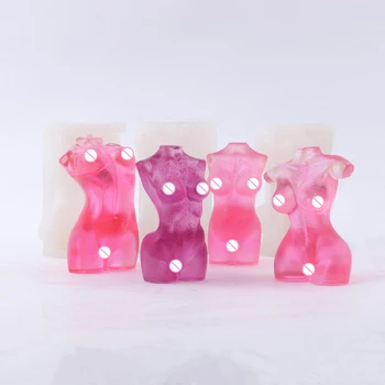 3D do Corpo da Vela do Molde Fêmea Perfume de velas de Aromaterapia, Gesso, Silicone para Moldes de Fundição Fragrância de Cera confecção de Moldes Casa de Arte, de Decoração