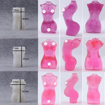 3D do Corpo da Vela do Molde Fêmea Perfume de velas de Aromaterapia, Gesso, Silicone para Moldes de Fundição Fragrância de Cera confecção de Moldes Casa de Arte, de Decoração