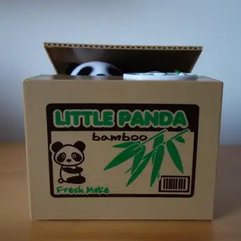Ola Bonito dinheiro do banco Robô Panda Ladrão de Dinheiro de caixas de brinquedo cofrinhos dinheiro de caixas Automáticos Roubou a Moeda-cofrinho de Economia de Dinheiro de Caixa