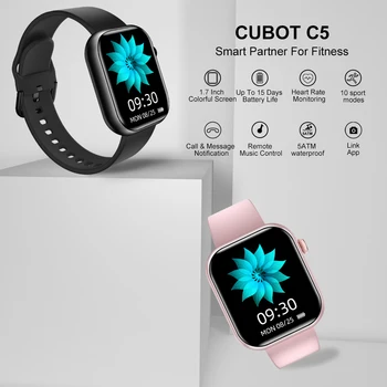 2021 Cubot C5 Inteligente Relógio Mulheres Homens Esportes Ecrã Táctil de 5 ATM Impermeável Monitor de frequência Cardíaca Smartwatch Para IOS Android