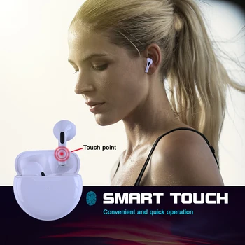 KNUPATH PRO 6 sem Fio Bluetooth 5.0 Fone de ouvido TWS Earbuds Auscultadores Desportivos com CAIXA-carregador Para xiaomi samsung todos smartphone