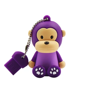 Mini animal Quente da Venda dos desenhos animados Macaco Bonito do Flash do USB da Unidade de Pendrive 4GB 16GB 32GB 64GB Stick USB de Armazenamento de Memória da Movimentação da Pena