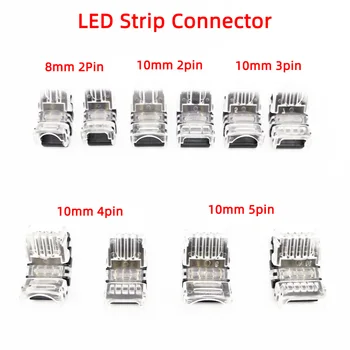 5pcs 8mm/10mm/12mm LED Colorido Faixa de Conector de 2/3 4pin 5pin Luz correia para IP65 Impermeável Tira Use Fio 3528/5050/5630