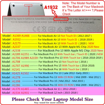 Caso de laptop para o macbook Pro de 13 casos de 2020 M1 funda Macbook Air de 13 Casos de A2337 11 12 16 Pro de 15 de toque da barra de coque tampa do laptop