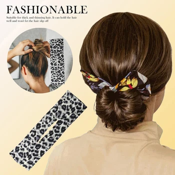 DIY Leopard Atado Fio Curler do Cabelo de Impressão Lenta Moda Faixas de Cabelo de Mulheres de Verão Atado de Arame Cabeça de Impressão Gancho Maker