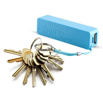 2600mAh USB Externa do Banco do Poder de Caso Pack Caixa-Carregador de Bateria 18650 Com chaveiro Portátil Sem Bateria Powerbank