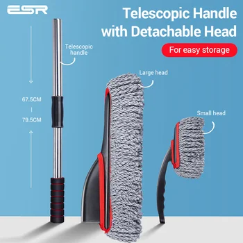 ESR 2PCS Duster Escova de Microfibra Extensível Mão de Aspirador de Pó Pincel Flexível Mobiliário de Casa de Carro de Limpeza de Patacas, com o Duster Titular