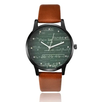 Miler Homens Relógios de Moda Literária Geométricas Matemática Padrão de Relógios Casuais Relógios de homens de Relógio Masculino mannen horloge