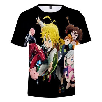 2021Hot Venda Os Sete Pecados Mortais T-shirt Impressos em 3d de Moda de Verão Popular manga Curta Casual T-shirt Unisexo Harajuku Topo