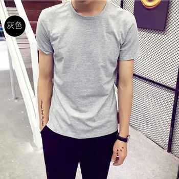 2625-T-shirt masculina versão coreana da tendência do verão, a nova meia-camisa de manga de camisa dos homens a impressão de manga curta