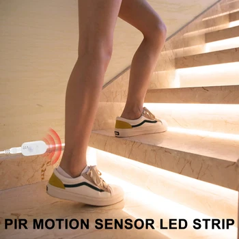 Escada Closet 5V PIR Luz de LED à prova d'água com Luz do Sensor de Movimento sem Fio de Cozinha do Armário do DIODO emissor de Luz da Luz de Interface USB LED