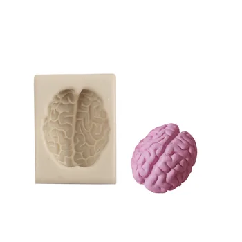3D Cérebro Humano Coração de Bolo Molde de Silicone DIY Festa de Halloween Fondant de Chocolate Gumpaste Cupcake de Cozimento do Molde