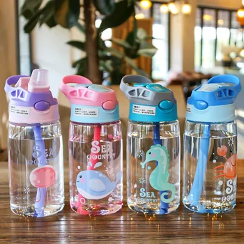 Água de crianças Sippy Copo Criativo Cartoon Baby Alimentação Copos com Canudos Estanque Garrafas de Água Portátil Exterior para Crianças Copos